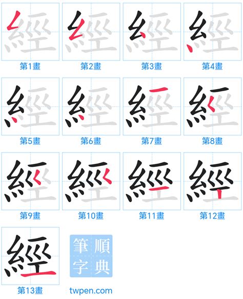 經 筆劃|經的筆順 國字「經」筆畫